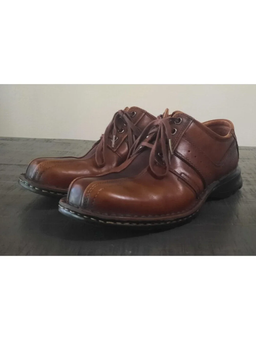Clarks Touareg Vibe Men's Brown Leather Bicycle Toe Oxford Shoes Size 10 M 70852